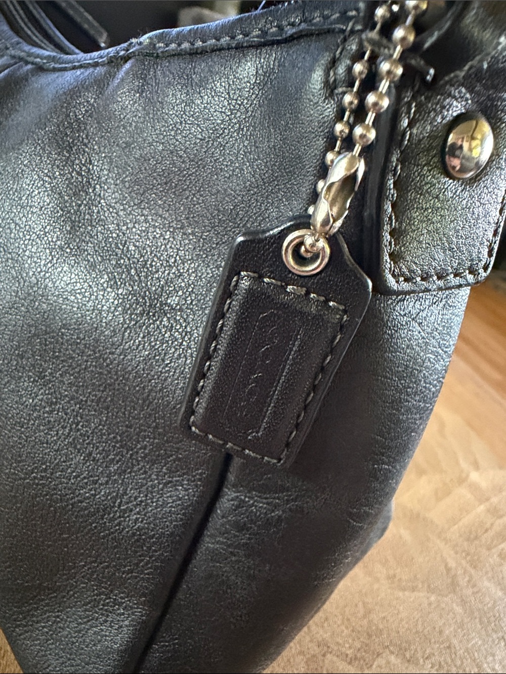 Vintage Coach Y2K Demi Baguette Shoulder Bag Black Leather - Picture 4 of 12